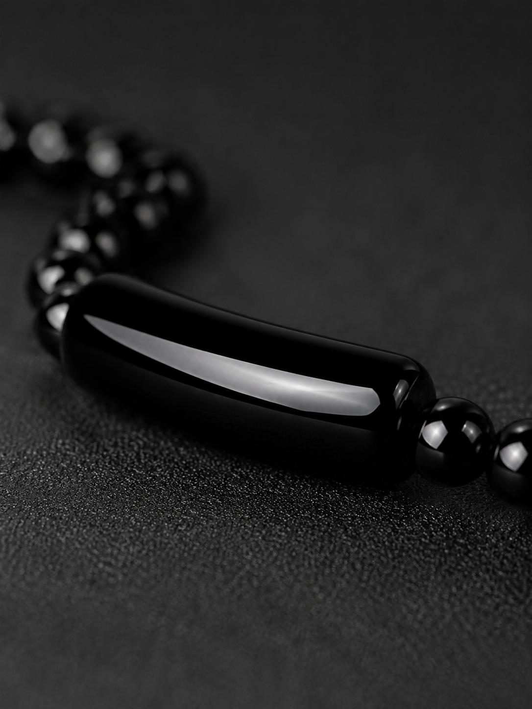 Tibetan Black Obsidian & Sterling Silver Bracelet