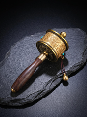 Authentic Tibetan Brass Handheld Prayer Wheel