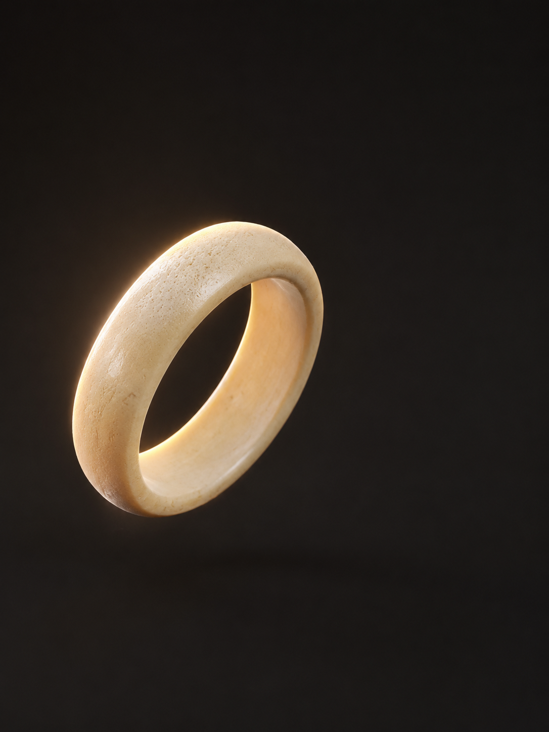 Authentic Tibetan Yak Bone Ring - Smooth Handmade Band