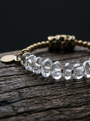 Tibetan Clear Quartz Bracelet - Minimalist Irregular Design