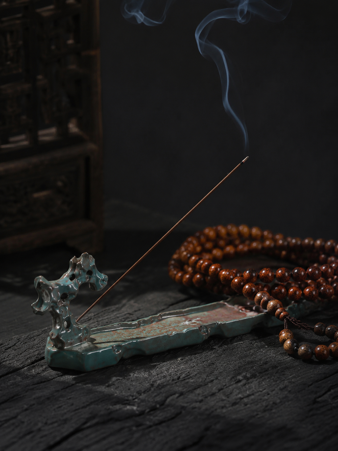 Zen Stone Ceramic Incense Holder for Meditation