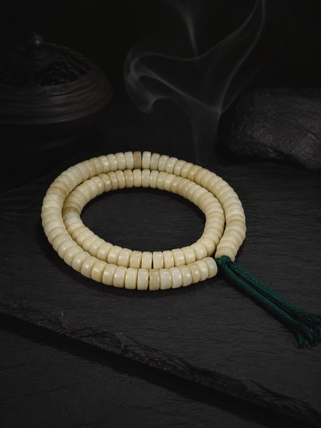 8mm Authentic Tibetan Yak Bone 108 Mala Beads Bracelet