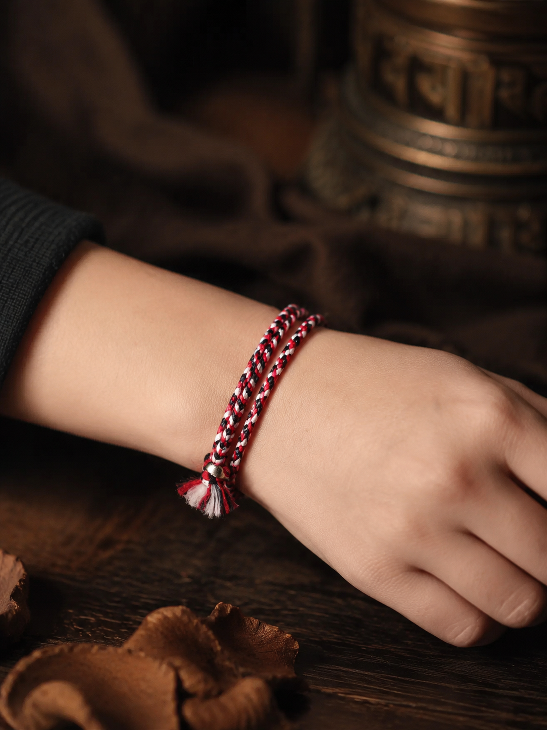 Tibetan Handmade Mulberry Silk Double Wrap Braided Bracelet