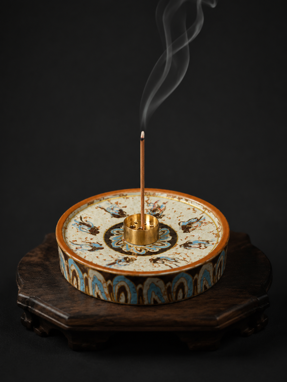 Zen Dunhuang Apsaras Ceramic Incense Holder
