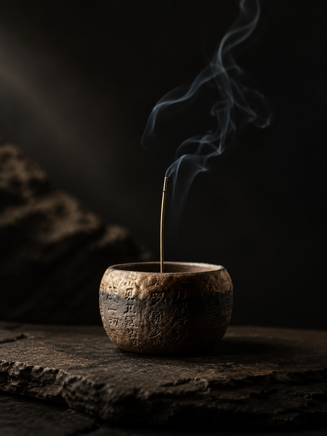 Tibetan Heart Sutra Ceramic Incense Holder for Zen Meditation