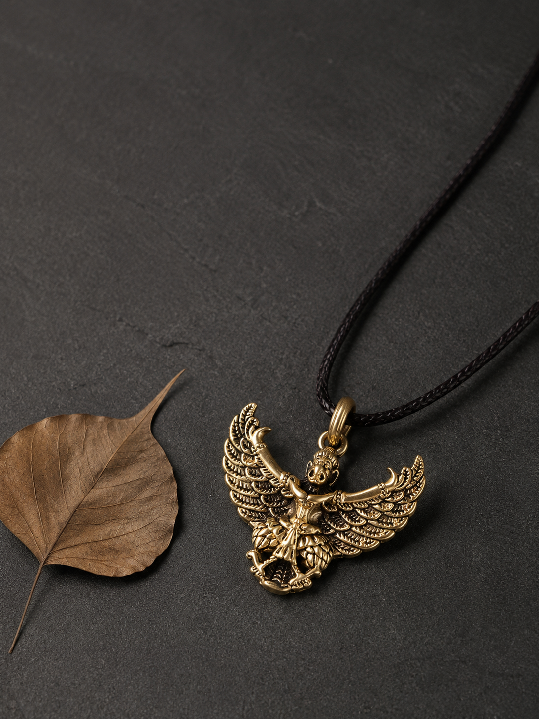 Vintage Tibetan Brass Garuda Pendant Necklace