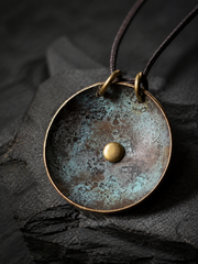 Handmade Rustic Bronze Patina Pendant Choker