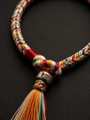 Tibetan Handmade Mulberry Silk Braided Bracelet with 925 Silver