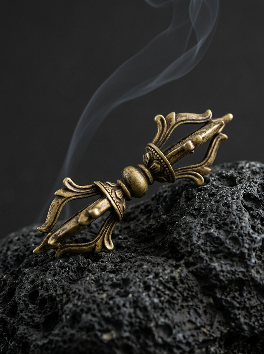 Authentic Tibetan Pure Brass 5-Pronged Vajra Dorje