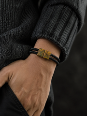Vintage Tibetan Agate Stone Double Wrap Bracelet