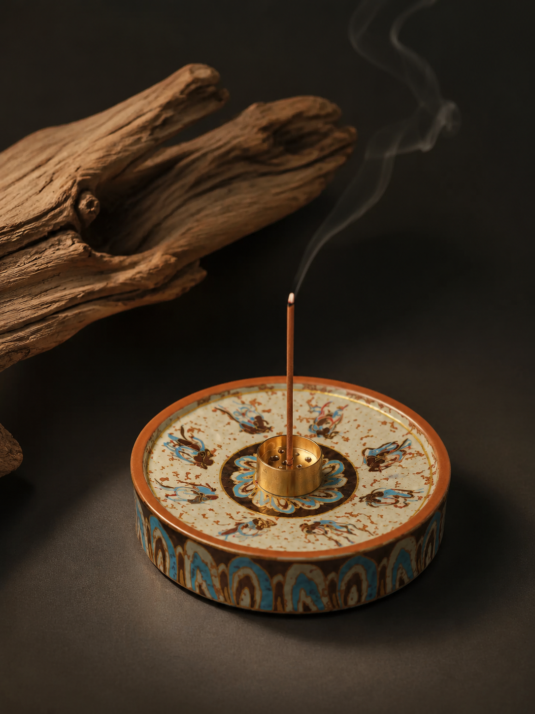 Zen Dunhuang Apsaras Ceramic Incense Holder