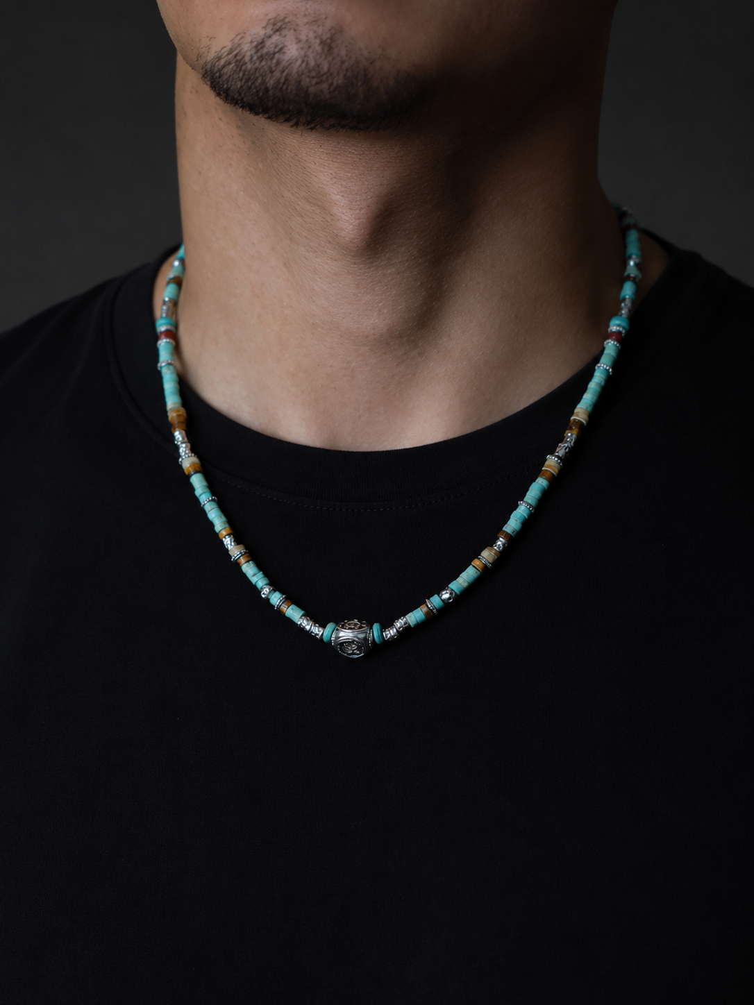 Minimalist Tibetan Handcrafted Beaded Necklace for Men
