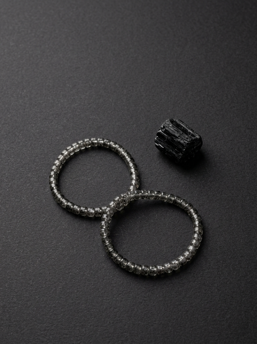 Tibetan Black Super Seven Crystal Healing Bracelet 6mm
