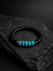 Vintage Tibetan Turquoise & Coconut Shell Bracelet