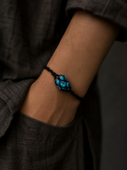 Tibetan Raw Turquoise Hand-Woven Adjustable Bracelet