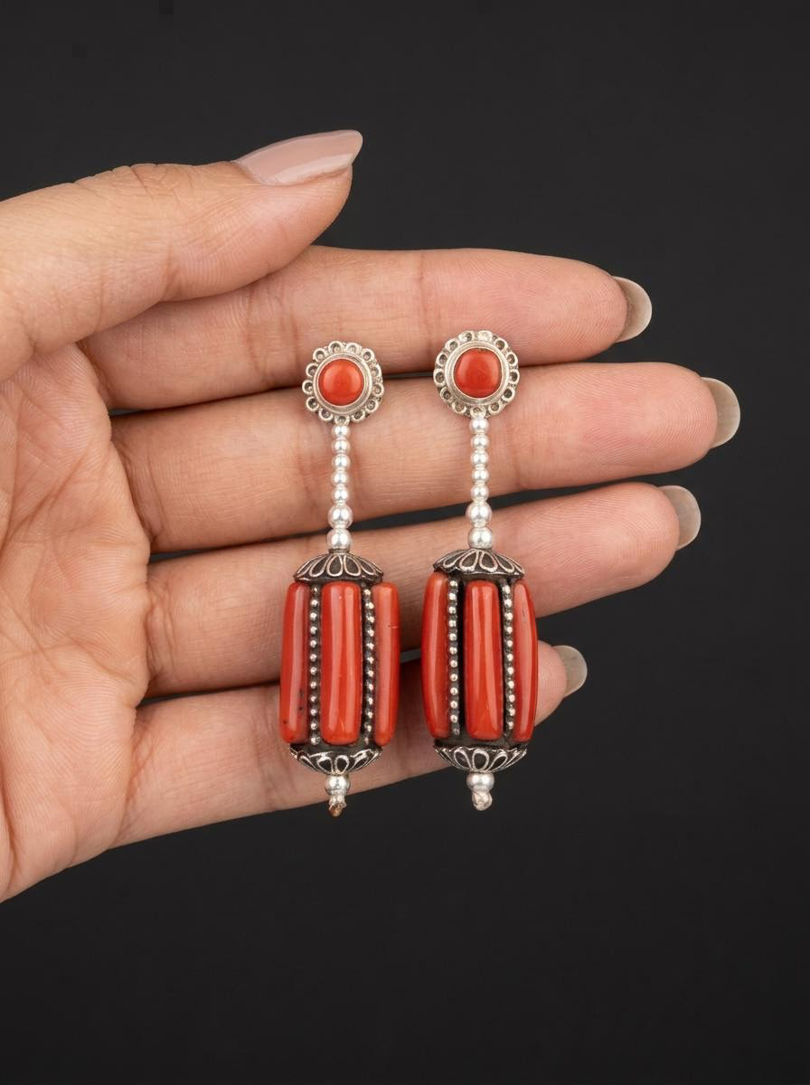 Vintage Handmade Tibetan Drop Earrings
