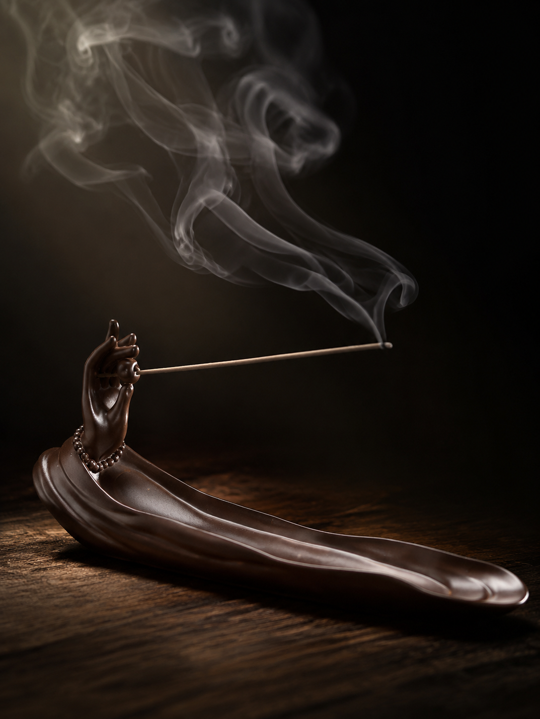 Embossed Ceramic Incense Holder for Tibetan Meditation