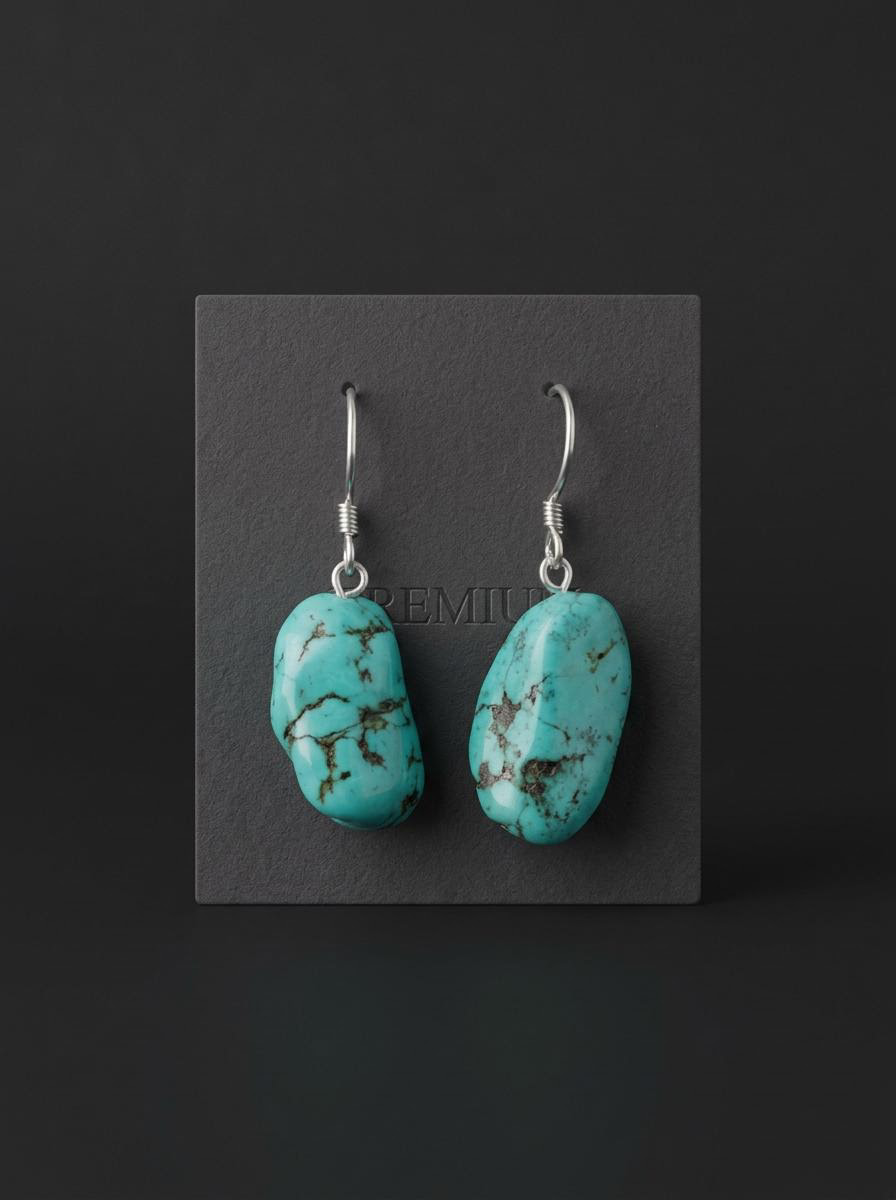 Handmade Tibetan Vintage Fine Silver Drop Earrings