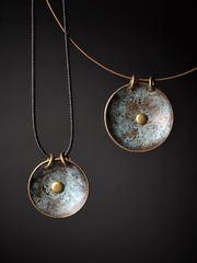 Handmade Rustic Bronze Patina Pendant Choker