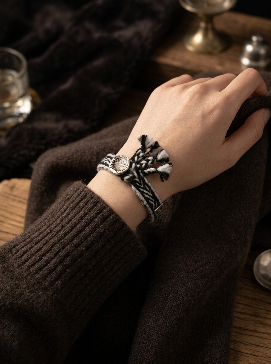 Handmade Tibetan Wool Bracelet: Nomadic Heritage
