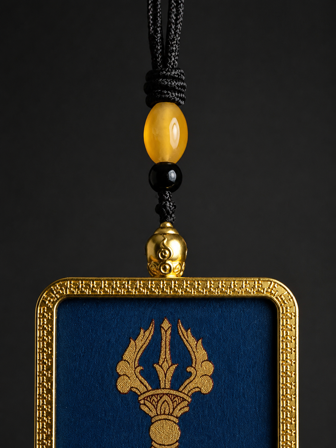 Hand-Painted Tibetan Thangka Vajra Amulet Necklace