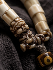 Handcrafted Tibetan Yak Bone & Antler 27-Bead Mala Bracelet