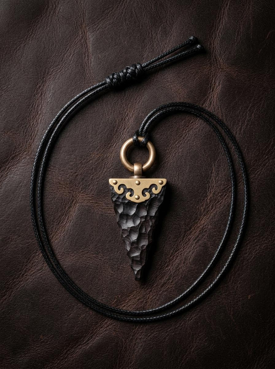 Handmade Tibetan Ebony Wood Pendant Necklace