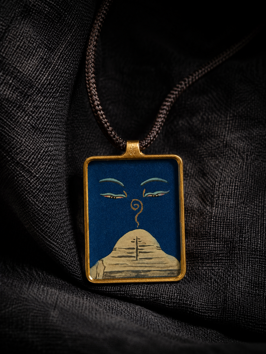 Tibetan Hand-Painted Mount Kailash Thangka Amulet