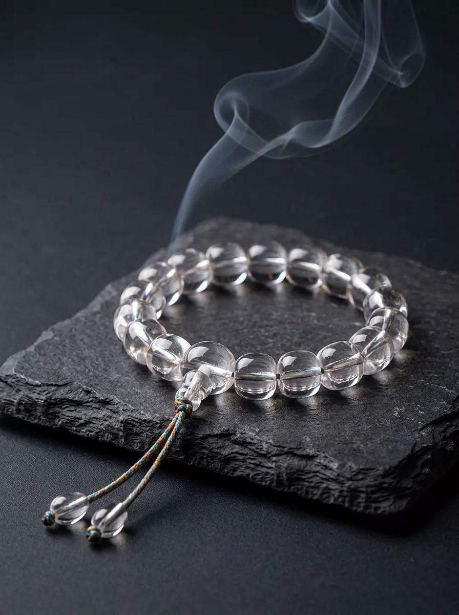 Tibetan Clear Quartz Meditation Mala Bracelet