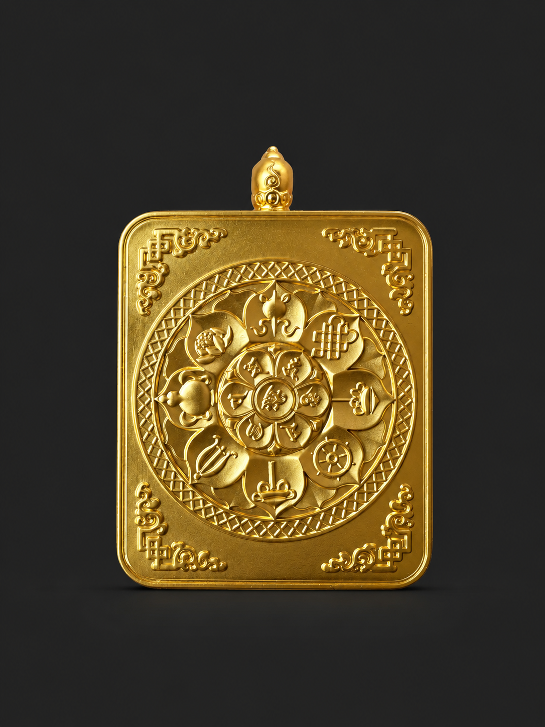 Hand-Painted Kalachakra Thangka Pendant Amulet