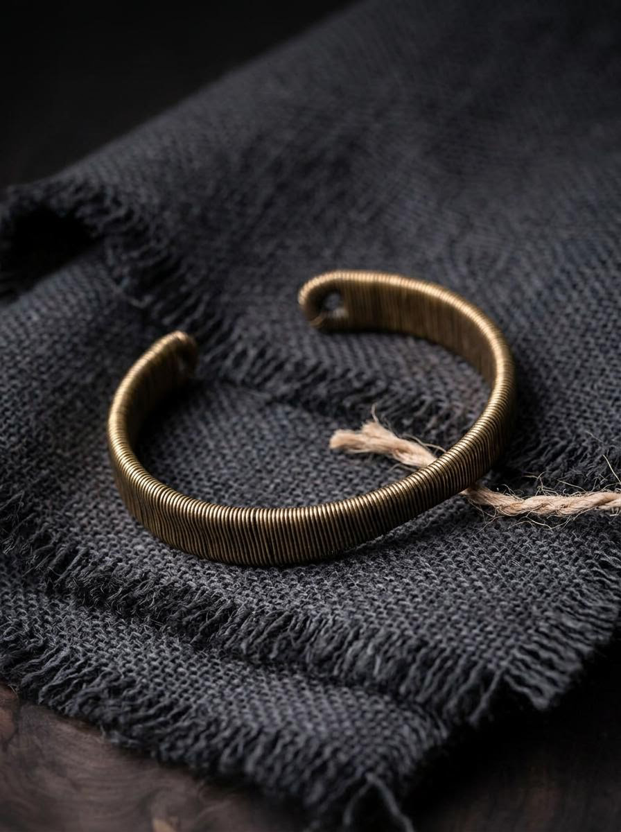 Handmade Tibetan Copper Wire Bangle - Vintage Unisex Bracelet