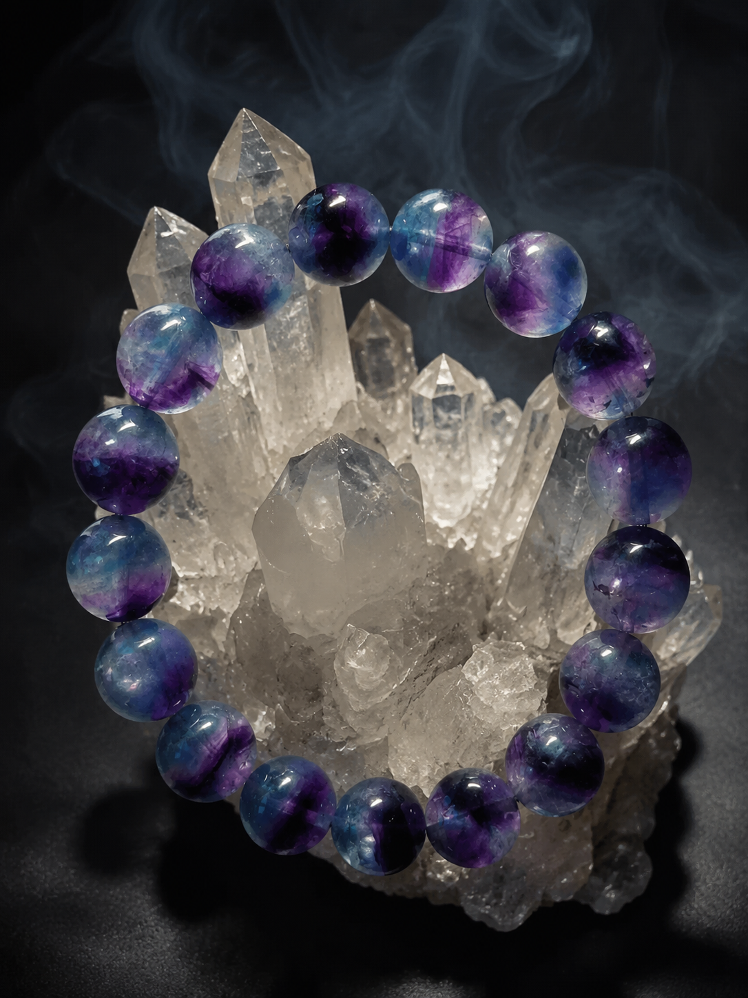 Tibetan Bi-Color Fluorite Crystal Healing Bracelet