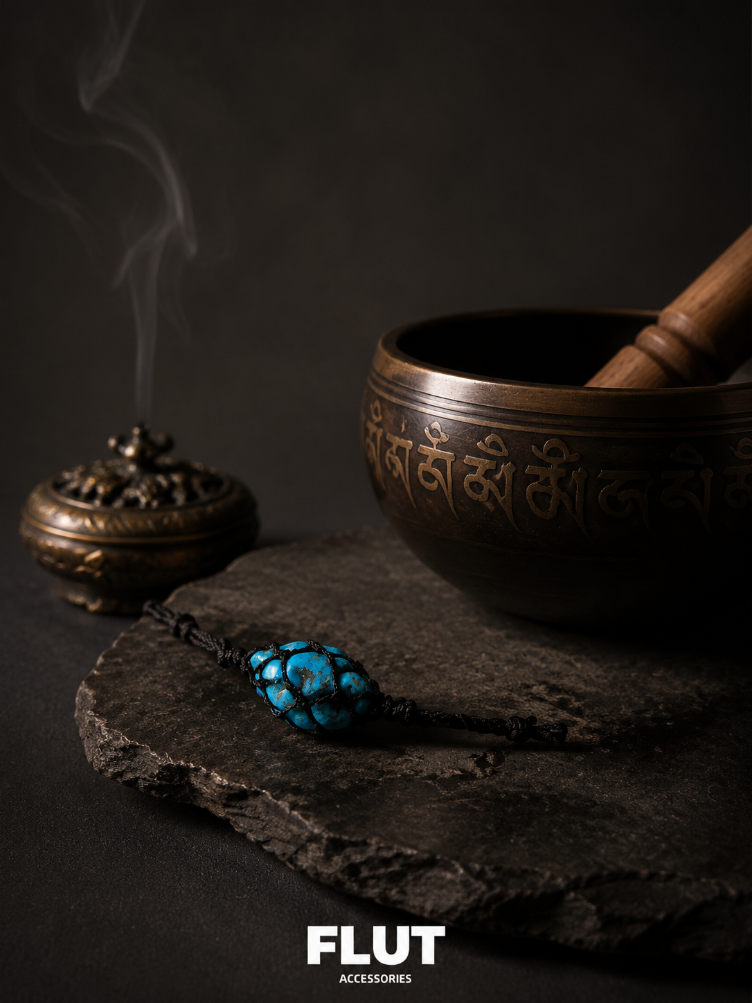 Tibetan Raw Turquoise Hand-Woven Adjustable Bracelet