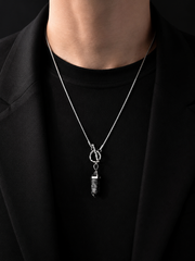 Tibetan Black Healing Crystal Pendant Necklace