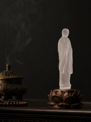 Tibetan Clear Quartz Faceless Buddha & Lotus Base