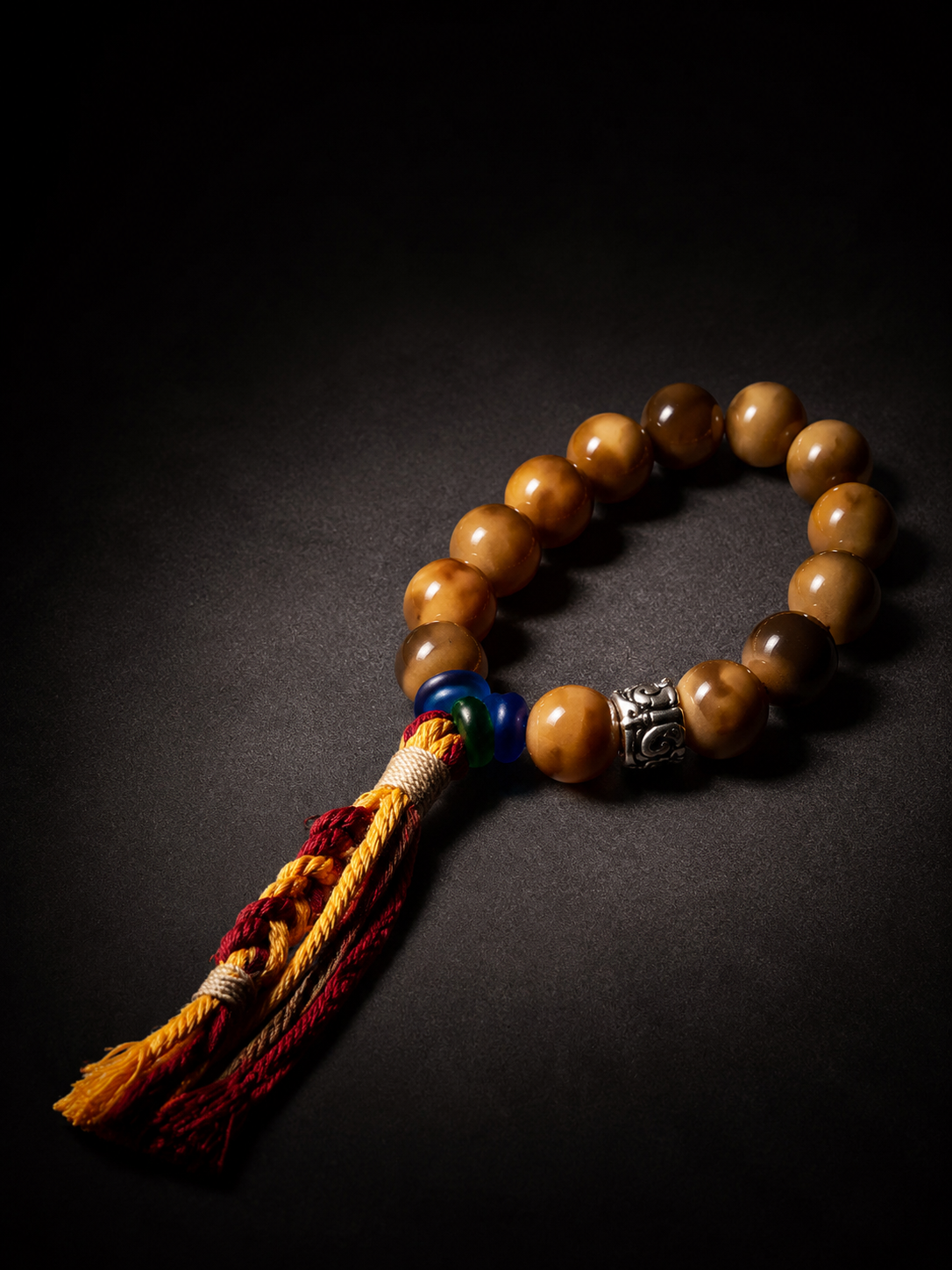Natural Bodhi Root Tibetan Meditation Mala Bracelet 15mm