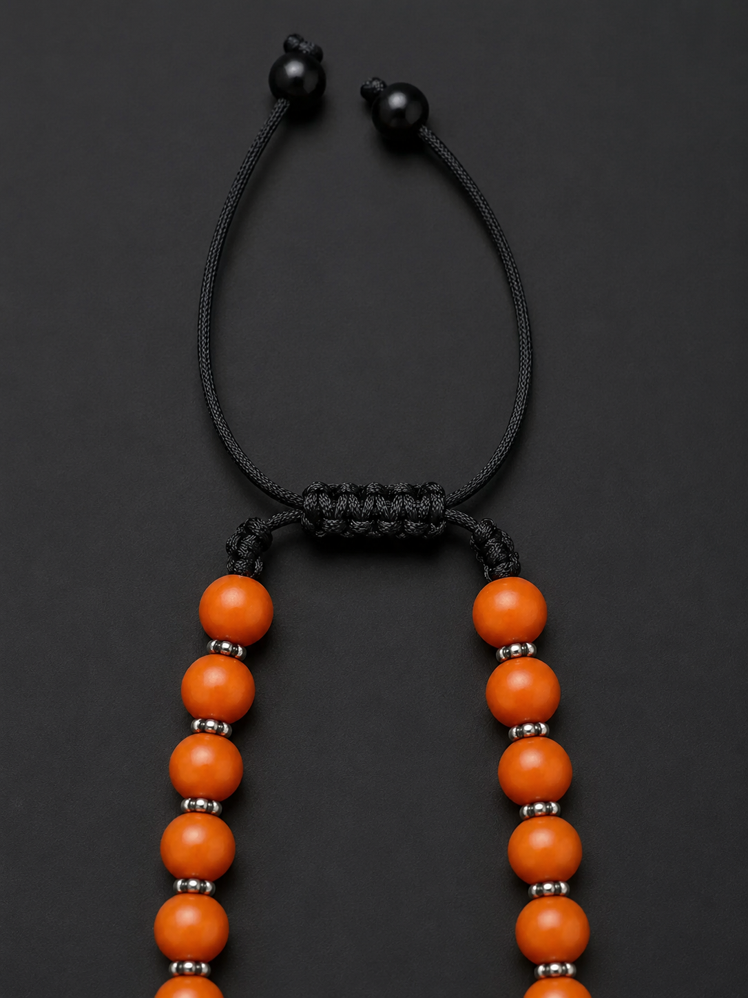 Handmade Tibetan Resin Bead Necklace with Turquoise Inlay