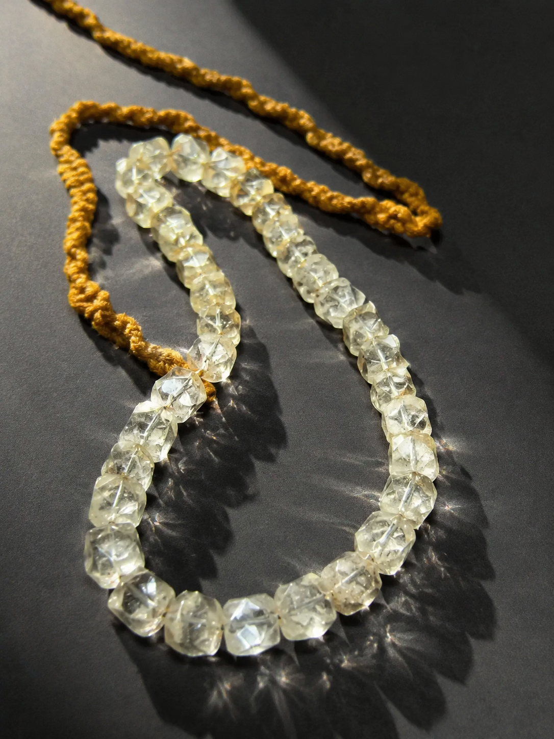 Vintage Faceted Clear Quartz Tibetan Necklace