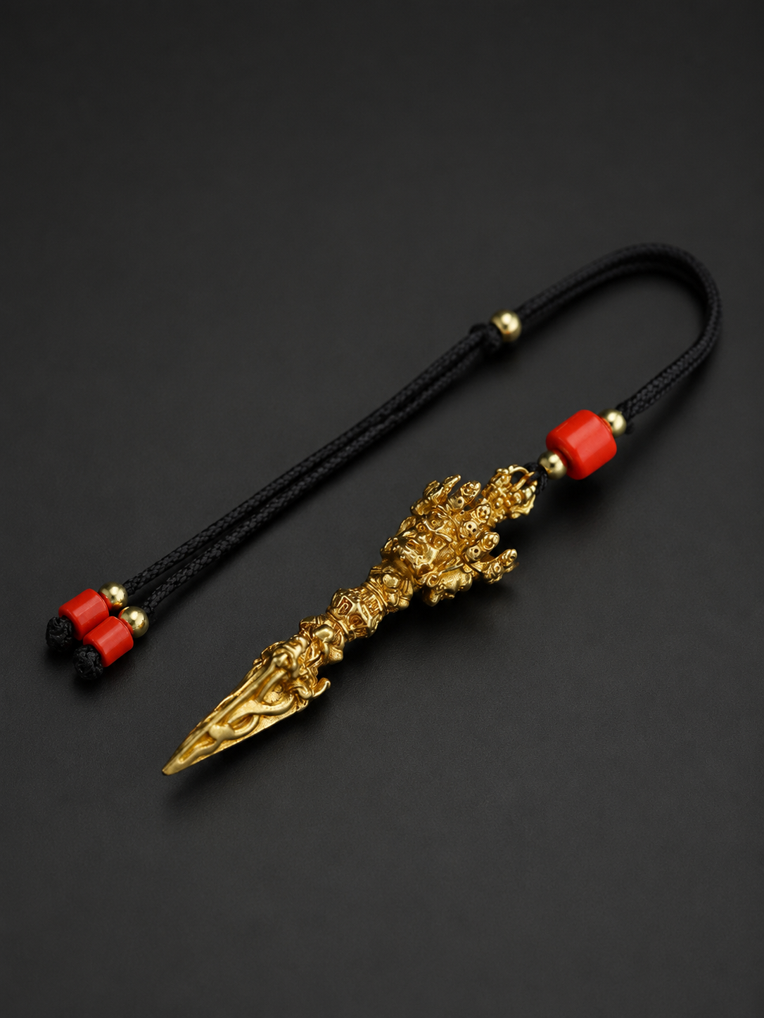 Tibetan Brass Phurba Vajra Pendant Amulet