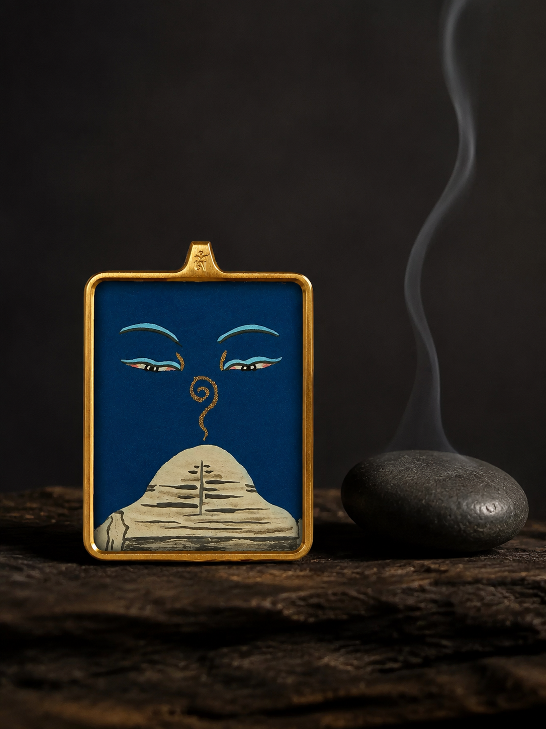 Tibetan Hand-Painted Mount Kailash Thangka Amulet