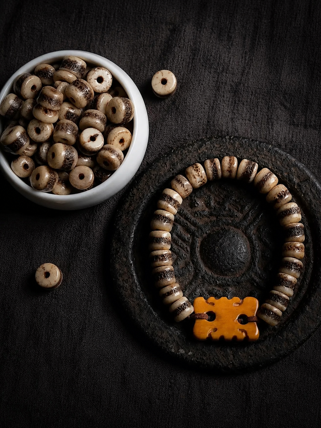 Authentic Tibetan Yak Bone Mala Bracelet