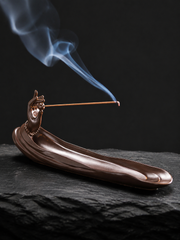 Embossed Ceramic Incense Holder for Tibetan Meditation
