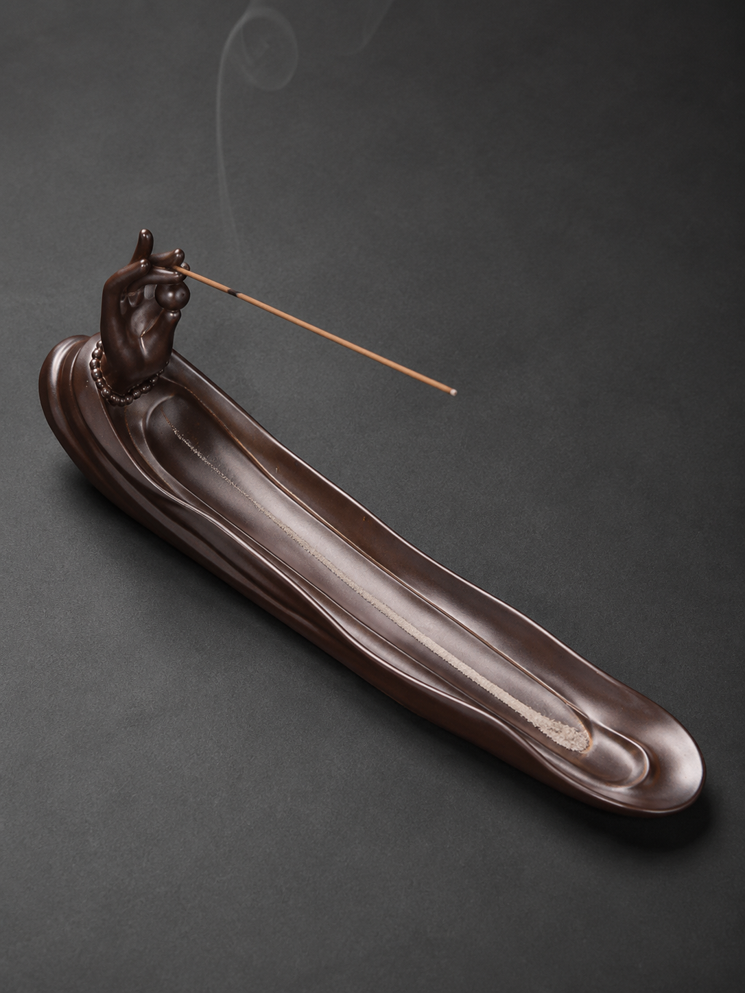 Embossed Ceramic Incense Holder for Tibetan Meditation