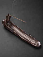 Embossed Ceramic Incense Holder for Tibetan Meditation