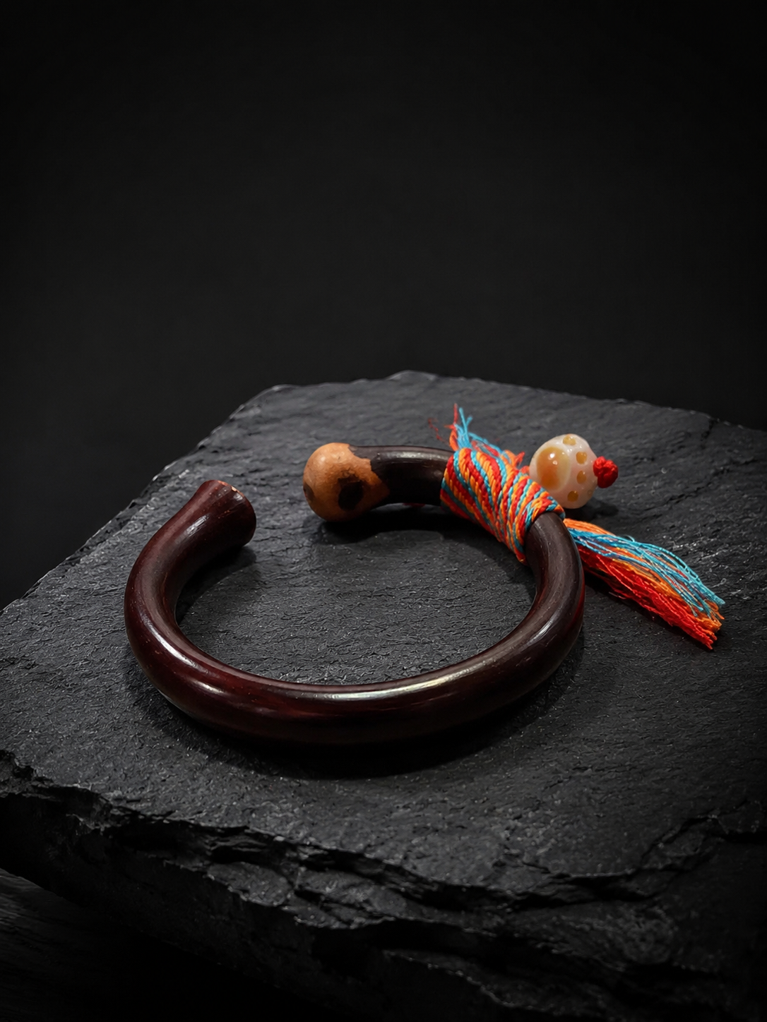 Authentic 8mm Tibetan Blood Vine Bracelet with Woven Rope