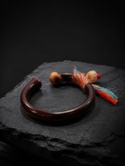 Authentic 8mm Tibetan Blood Vine Bracelet with Woven Rope