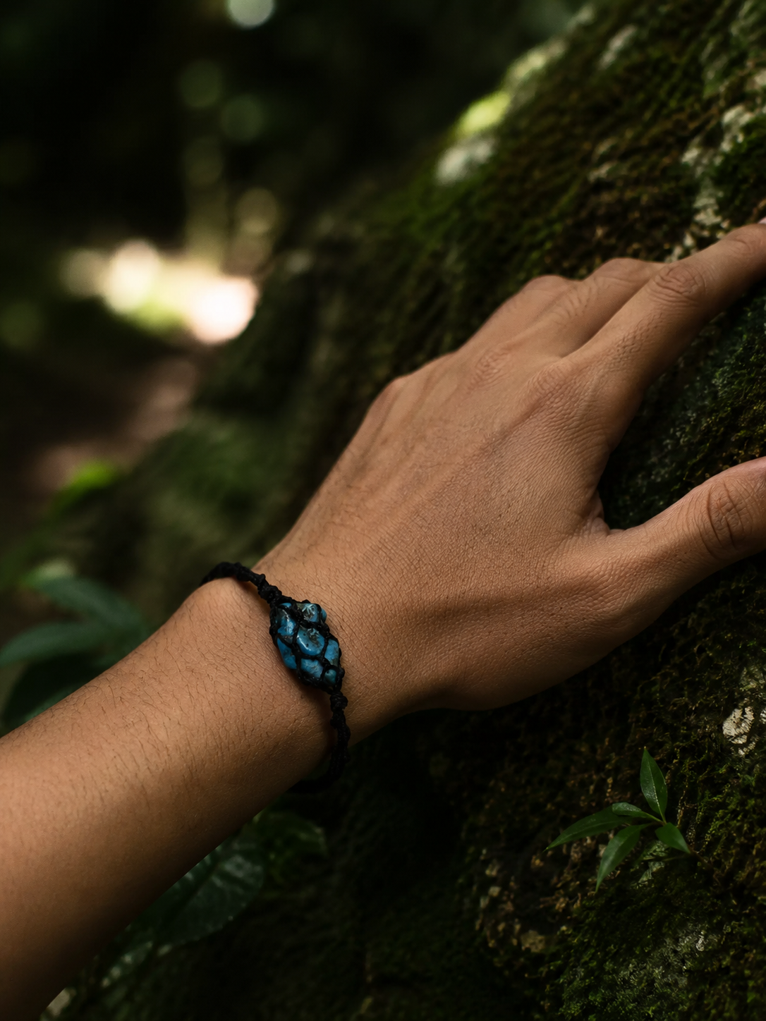 Tibetan Raw Turquoise Hand-Woven Adjustable Bracelet