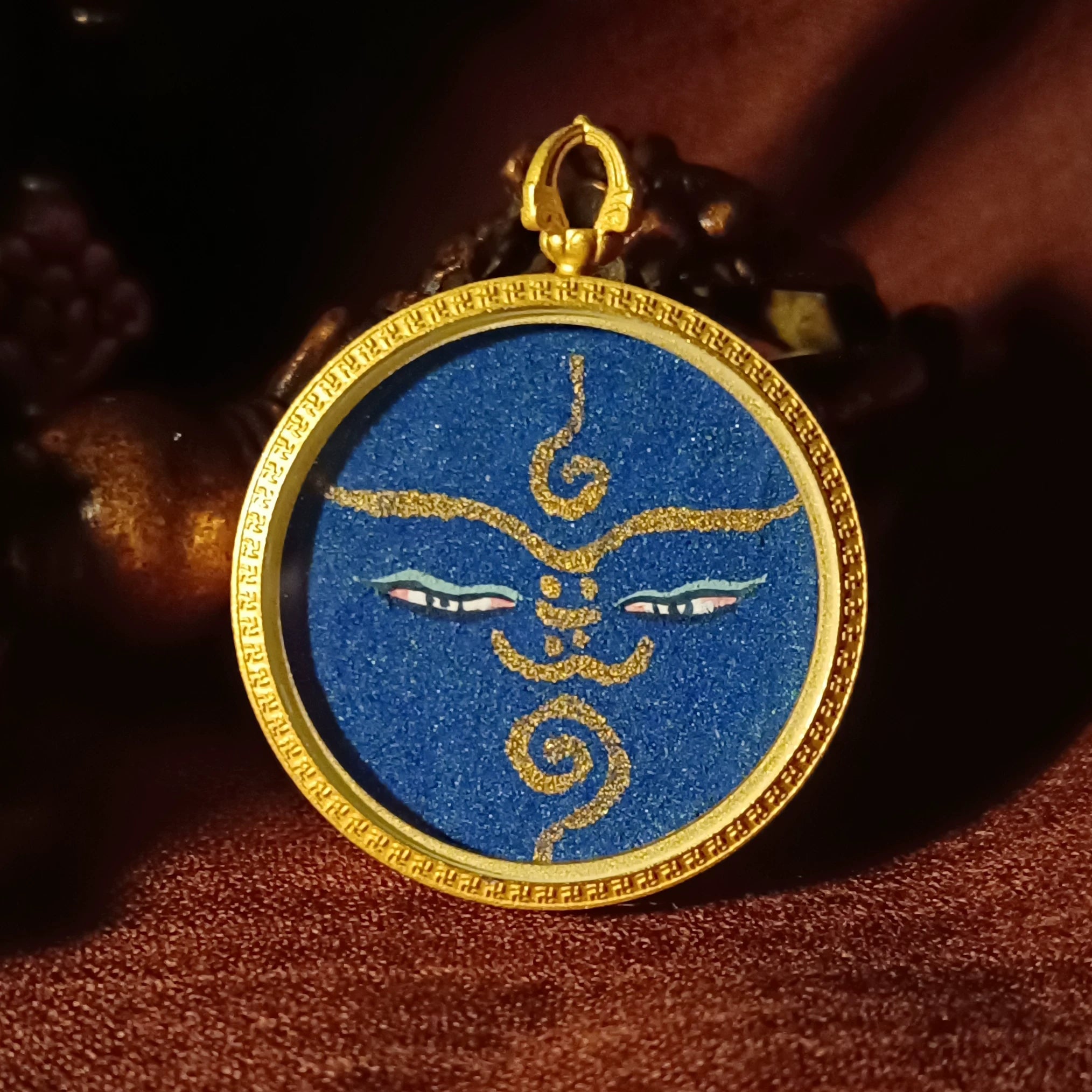 Hand-Painted Tibetan Buddha Eyes Thangka Amulet