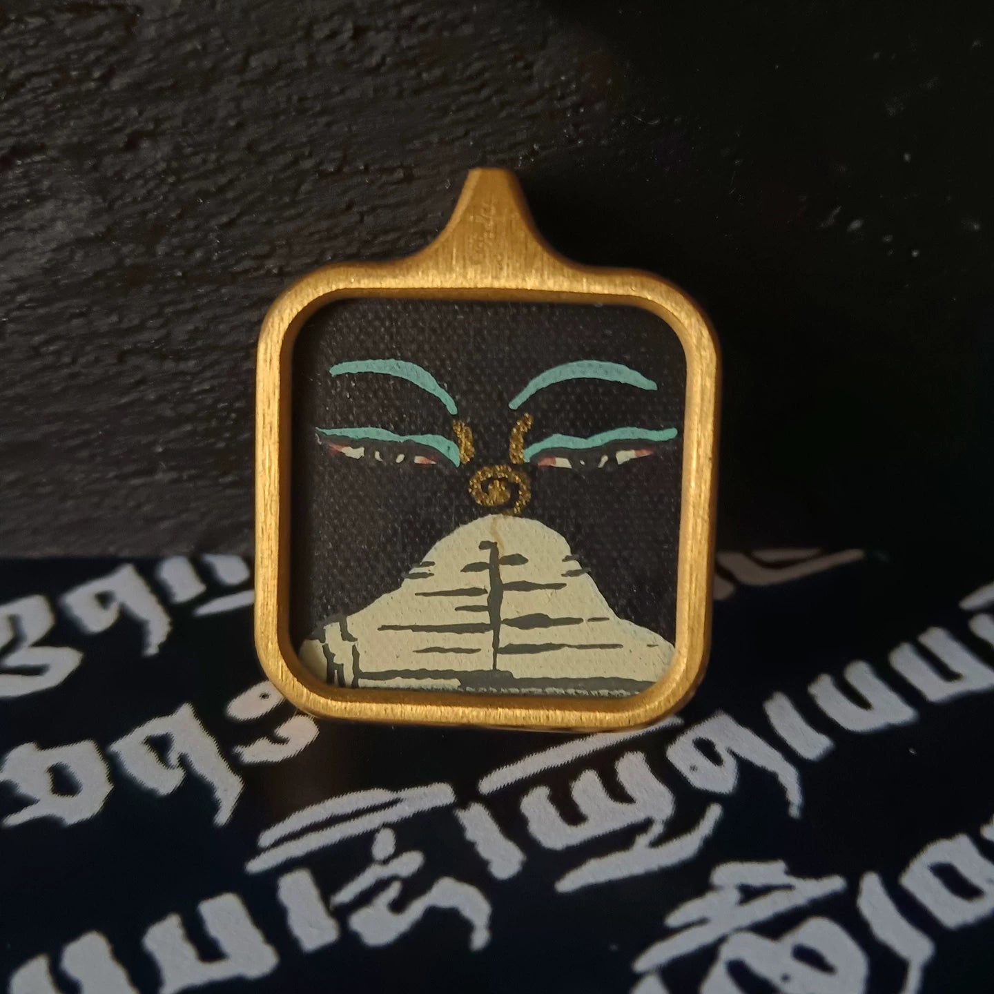 Tibetan Hand-Painted Mount Kailash Thangka Amulet