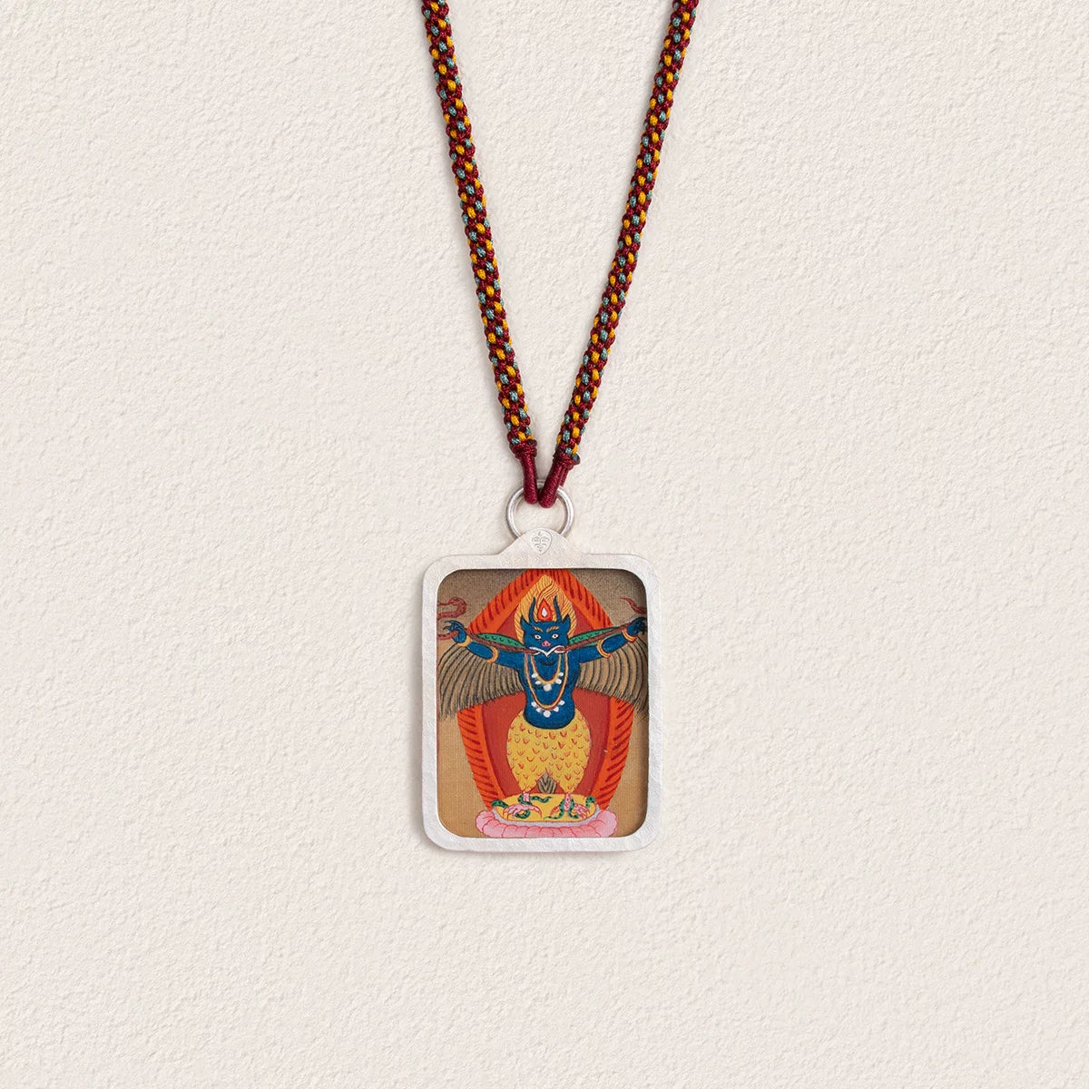 Hand-Painted Tibetan Thangka Amulet Necklace
